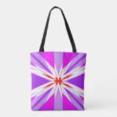 Rosa Lila Weißes Lebensmittelgeschäft Sternexplosi Tasche (Rückseite)