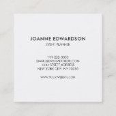 Rosa lila weißes mit Blumenberufliches des Quadratische Visitenkarte (Rückseite)