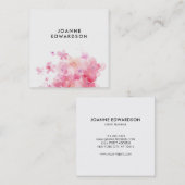 Rosa lila weißes mit Blumenberufliches des Quadratische Visitenkarte (Vorne/Hinten)