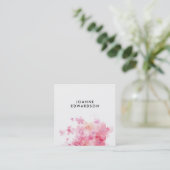 Rosa lila weißes mit Blumenberufliches des Quadratische Visitenkarte (Stehend Vorderseite)