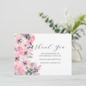 Rosa Lila Wildblume 50. Geburtstag Vielen Dank (Stehend Vorderseite)