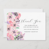 Rosa Lila Wildblume 80. Geburtstag Vielen Dank (Vorderseite)