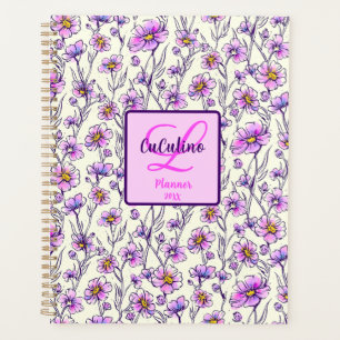 Rosa Lila Wildblume Blumendesign Planer