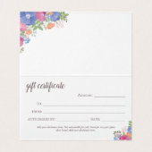 Rosa Lila Wildblume Bouquets - Geschenkgutschein (Innenseite Aufgefaltet)