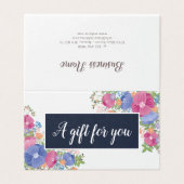 Rosa Lila Wildblume Bouquets - Geschenkgutschein (Außenseite Aufgefaltet)