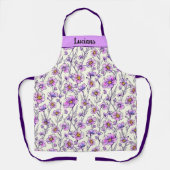 Rosa Lila Wildblume Gartendesign Schürze (Vorderseite)