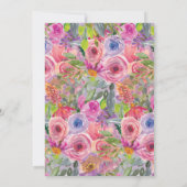 Rosa Lila Wildblumen 25. Hochzeitstag Einladung (Rückseite)