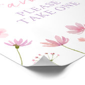 Rosa Lila Wildblumen Kinderdusche Favoriten Schild (Ecke)