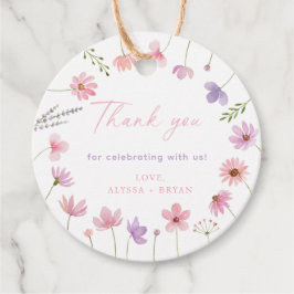 Rosa Lila Wildblumen Kinderdusche Geschenkanhänger