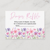 Rosa Lila Wildblumen Kinderduschmaschine Windeln R Begleitkarte (Vorderseite)