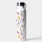 Rosa lila Wildblumen-Muster Trinkflasche (Vorne)