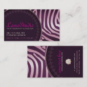 Rosa Lila Zebra-Stile mit Logo-Visitenkarten Visitenkarte (Vorne/Hinten)