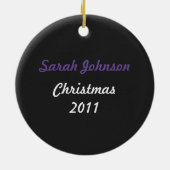 Rosa Lila Zebrastreifen Purpur und rosa Handy Keramikornament (Hinten)