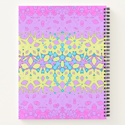 Rosa, Lilac, Gelb und Sky Blue Geometric Notizblock (Rückseite)