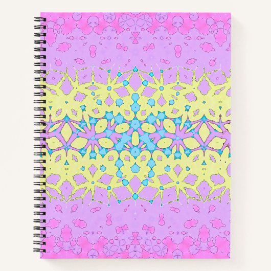 Rosa, Lilac, Gelb und Sky Blue Geometric Notizblock (Vorderseite)