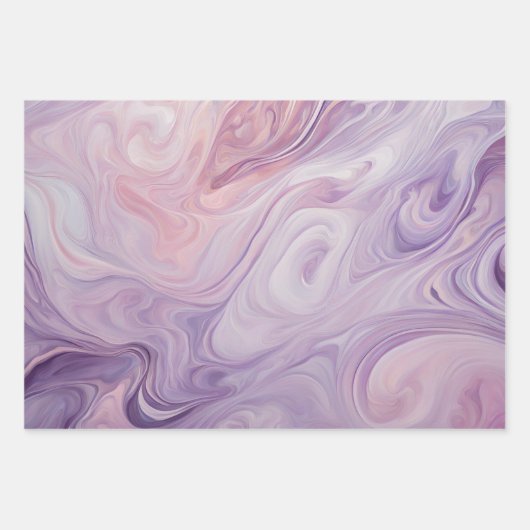 Rosa, Lilac, Lila Marmormuster Geschenkpapier Set (Vorderseite 2)