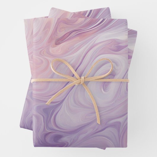 Rosa, Lilac, Lila Marmormuster Geschenkpapier Set (Beispiel)