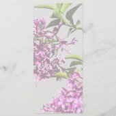 Rosa Lilacs und Blätter Wedding Menu Menükarte (Rückseite)