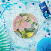 Rosa Lilie 7” Papierplatte Pappteller (Party)
