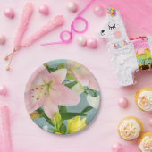 Rosa Lilie 7” Papierplatte Pappteller (Party)