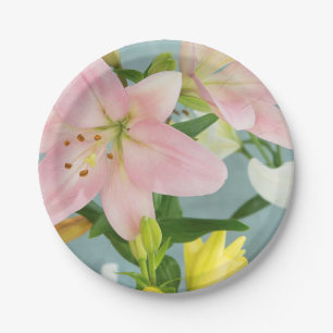 Rosa Lilie 7” Papierplatte Pappteller