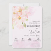 Rosa Lilie Einladung (Vorderseite)