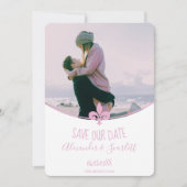 Rosa Lilie Foto Ankündigung Datum freihalten (Vorderseite)