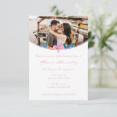 Rosa Lilie Foto Brautparty Einladung (Stehend Vorderseite)