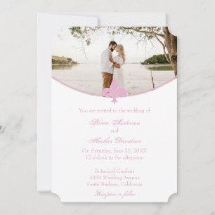 Rosa Lilie Foto Hochzeit Einladung