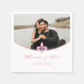 Rosa Lilie Foto Wedding Napkins Serviette (Vorderseite)