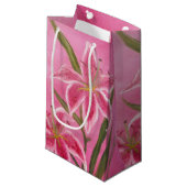 Rosa Lilie Kleine Geschenktüte (Vorderseite Schrägansicht)