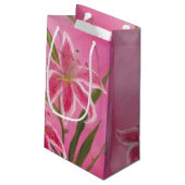 Rosa Lilie Kleine Geschenktüte (Rückseite Schrägansicht)