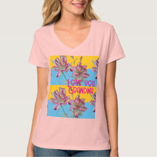 Rosa Lilie Lillies Kunst Oma Namensdekoration T-Shirt