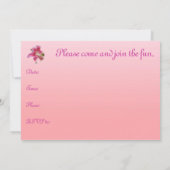 Rosa Lilien-Babyparty-Blumeneinladung Einladung (Rückseite)