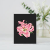 Rosa Lilien Blumenstrauß Postkarte (Stehend Vorderseite)