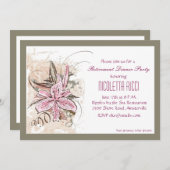 Rosa Lilien-Einladung Einladung (Vorne/Hinten)