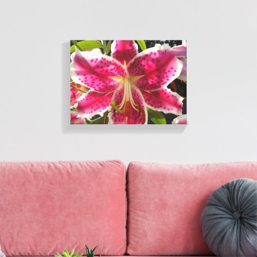 Rosa Lilien Rosa tropische Blume Rosa Blüten Leinwanddruck (Insitu (Wohnzimmer))