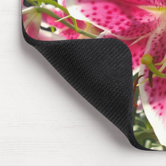 Rosa Lilien Rosa tropische Blume Rosa Blüten Mousepad (Ecke)