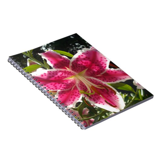 Rosa Lilien Rosa tropische Blume Rosa Blüten Notizblock (Rechte Seite)