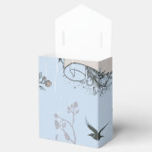 Rosa Lilien und Rose im asiatischen Stil auf Blue Geschenkschachtel (Geöffnet)