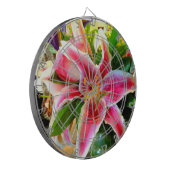 Rosa Lilienkarte Dartscheibe (Vorderseite Links)