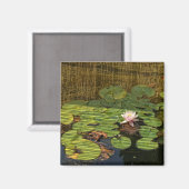 rosa Lilienmagnet Magnet (Vorderseite/Rückseite)