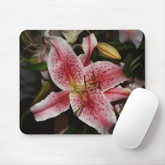 Rosa LilienMausunterlage Mousepad (Mit Mouse)