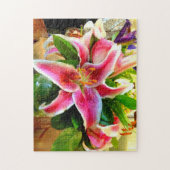Rosa Lilienpuzzle Puzzle (Vertikal)