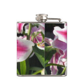 Rosa Lilienrosa Blume tropische Blume Flachmann (Rückseite)