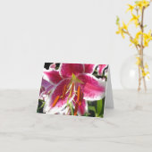 Rosa Lilienrosa Blume tropische Blume Karte (Gelbe Blume)