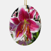 Rosa Lilienrosa Blume tropische Blume Keramik Ornament (Rechts)