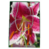 Rosa Lilienrosa Blume tropische Blume Mittlere Geschenktüte (Rückseite)