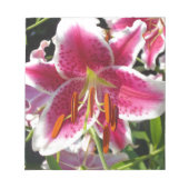 Rosa Lilienrosa Blume tropische Blume Notizblock (Vorderseite)