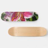 Rosa Lilienrosa Blume tropische Blume Skateboard (Horizontal)